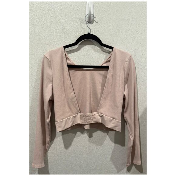VICTORIA'S SECRET Pink Open Back Long Sleeve Crop Top - Picture 5 of 6